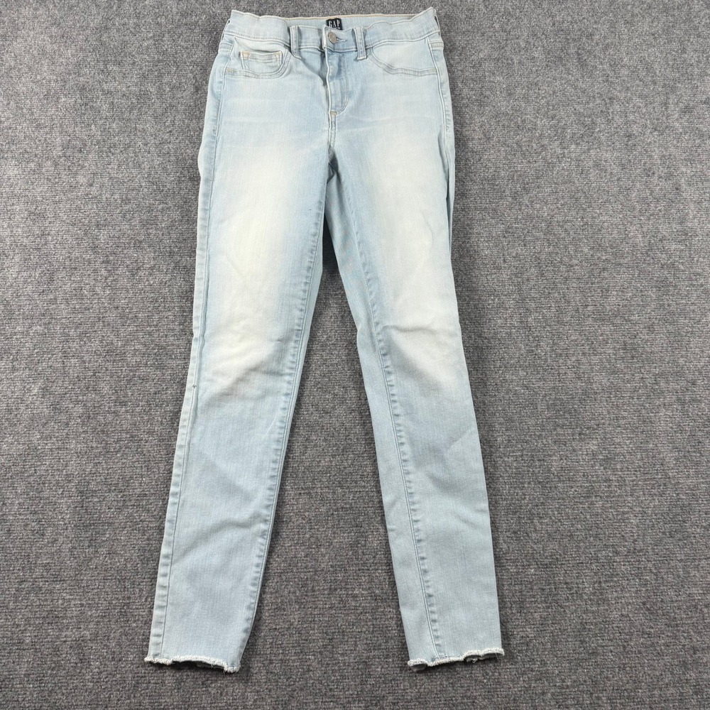 Gap Favorite Jegging Womens 27 Light Blue Raw Hem Skinny Denim Jeans